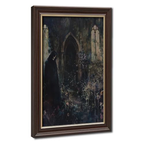 Poster crâne et ruines gothiques sur toile 50x75 cm