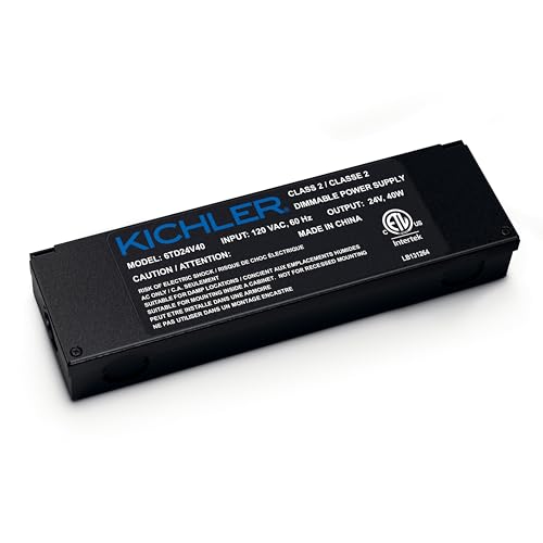 Kichler Dimmable Cabinet Lighting Power Supply, Black
