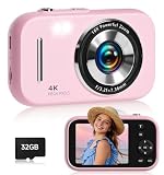 Digital Camera for Teens, 4K Point and Shoot Compact Camera with Vintage Filters, Mini Vlogging...