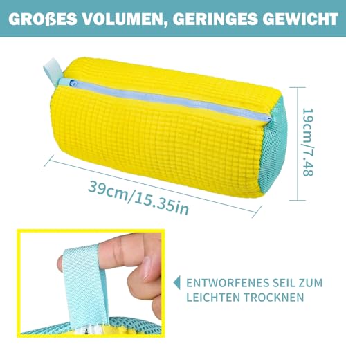 2 Stück Schuhwaschbeutel Waschmaschine, Wäschesack Schuhe, Schuh-Wäschebeutel, Mit Reißverschluss, Multi Schutz Wäschenetz, Erhöhte Reibung im Inneren (Gelb)