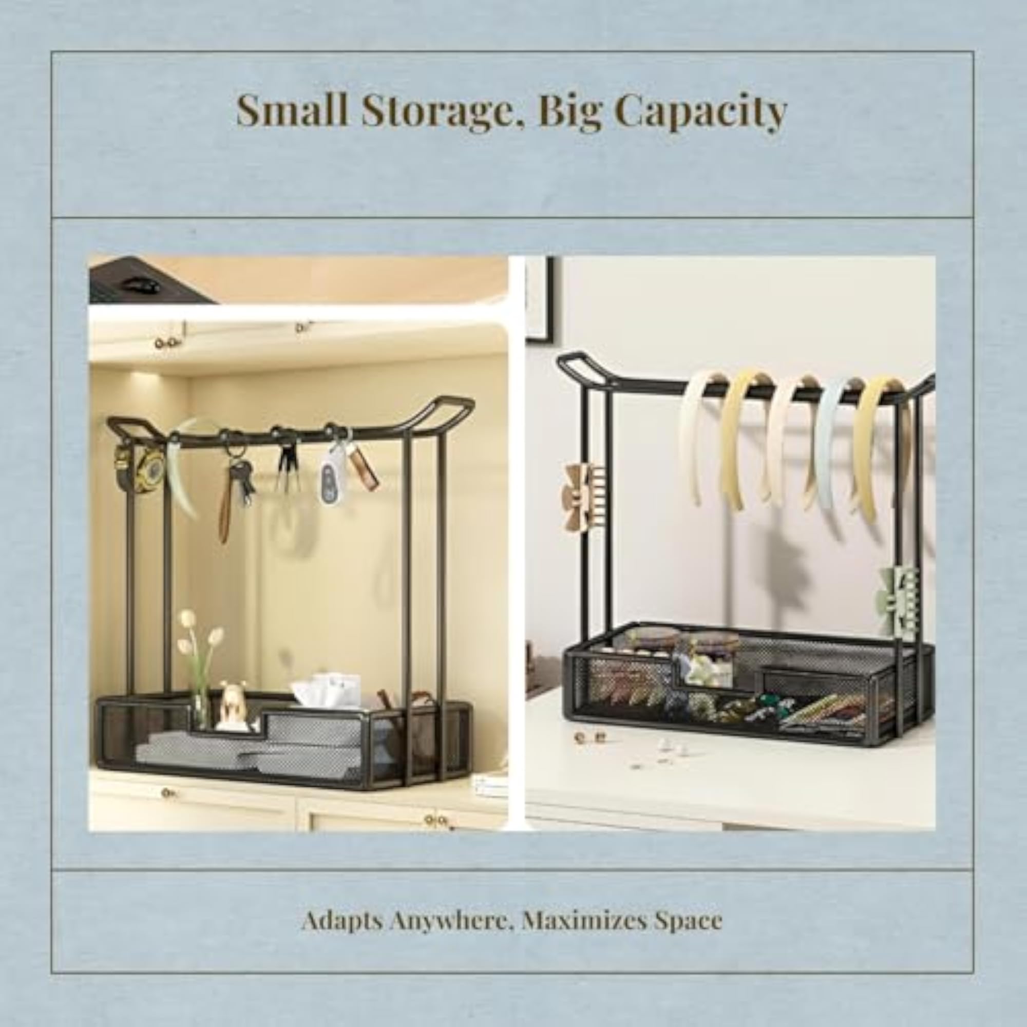 Hair Accessories Organizer, Gold Classic Design
