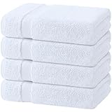 Wealuxe Cotton Bath Towels - Soft and Absorbent Hotel Towel - 27x52 Inch - 4 Pack - White
