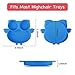 Kirecoo Owl Silicone Suction Plate - Self Feeding Training Storage Divided Plate, Baby Toddler Bowl and Dish, Fits for Most Hairchairs Trays, Microwave Dishwasher Safe (Blue)