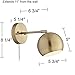360 Lighting Selena Indoor Wall Lights LED with Cord Set of 2 Antique Brass Metal Plug in Light Fixture Sphere Shade Pin Up for Bedroom Bedside House Reading Living Room Home Hallway Dining