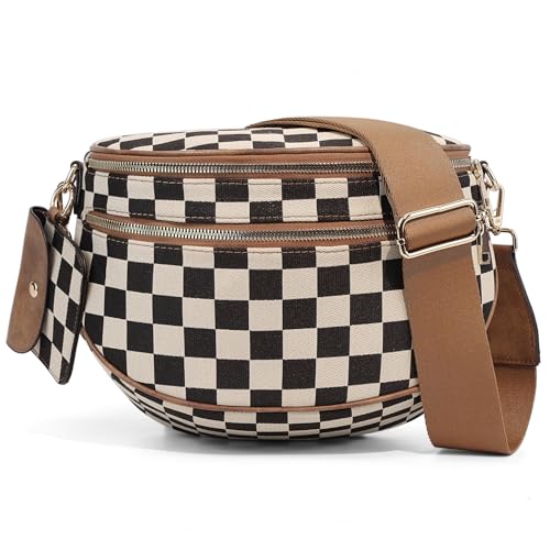 Image of Dyalsa Small Crossbody Bags for Women Canvas /PU Mini Crossbody Purse, Shoulder Bag Traveling Workout