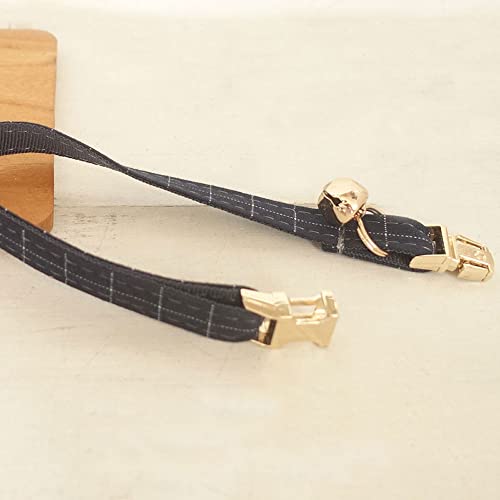 Petduro Personalized Handmade Plaid Cat Collars With Bell & Name Engraved Metal Buckle Customized For Cute Girl And Boy Cats - Matching Bow Tie Available #TOP3