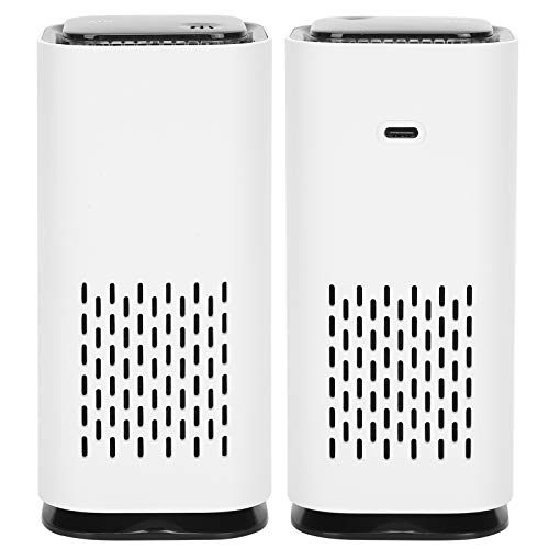 Rcniso Mini-Luftreiniger, HEPA-Filter mit Negativ-Ionen-Reiniger für Heimautos, Schlafstufen-Stummschaltung, 360°-Lufteinlass, Aktivkohle, USB-Stromversorgung 5 V