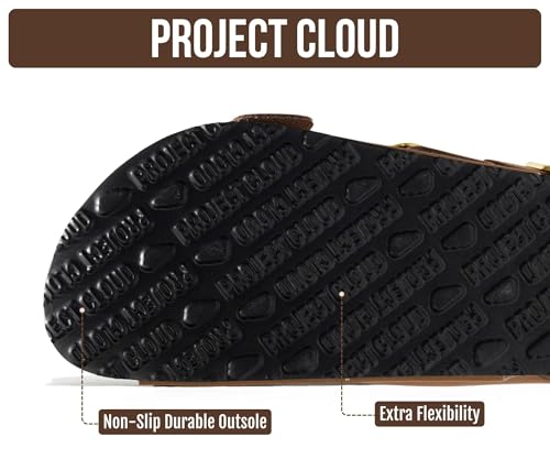 Image of Project Cloud 100% Genuine Leather Ankle Strap Footbed Sandal with Lightweight & Comfortable Walking Fisherman Sandals for Women - Non Slip Memory Foam Slingback Womens Sandals 2026 (Garda)