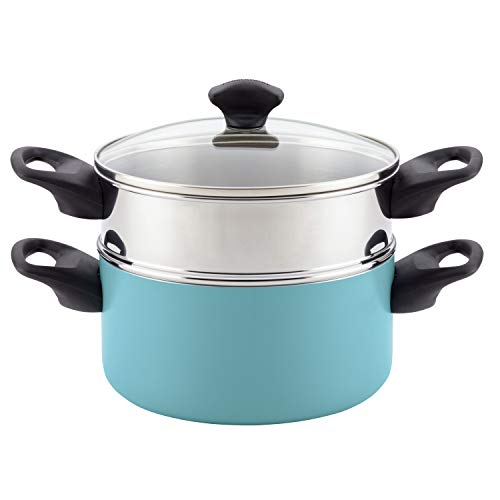 Farberware 21984 Dishwasher Safe Nonstick Sauce Pot/Saucepot with Steamer Insert with Lid, 3