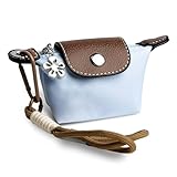 Wuflyover Women’s Mini Coin Purse Keychain – Vintage Nylon Zip Wallet – Compact, Stylish Change Purse for Cards, Cash, and Coins (, blue)