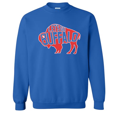 LET'S GO BUFFALO - NY sports fan 716 city pride BFLO retro throwback football lover Lets WNY buffalonian Crewneck Sweatshirt