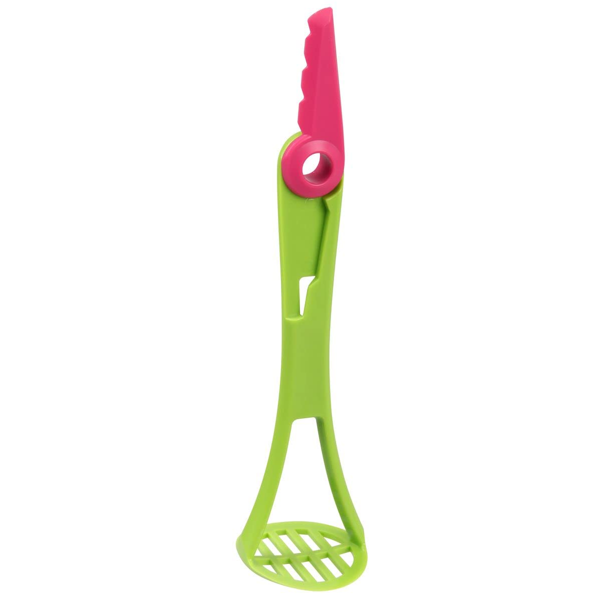Fackelmann Cortador-Prensador De Aguacate 4 En 1, ABS, acero inox, color verde y fucsia, 1 ud.