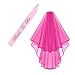 Hot Pink Double Ribbon Edge Center Cascade Bridal Wedding Veil with Comb & Bride To Be Satin Sash- Bachelorette Party Decorations Supplies