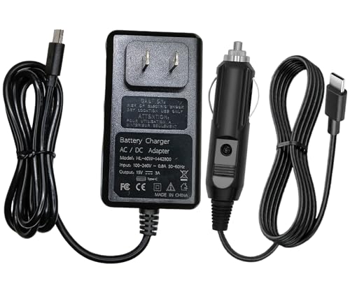 15V 3A USB Type-C AC/DC Adapter + Car Charger Compatible with NOCO Boost X GBX45 GBX55 GBX75 GBX155 12V Li-ion Battery U - Detailed View