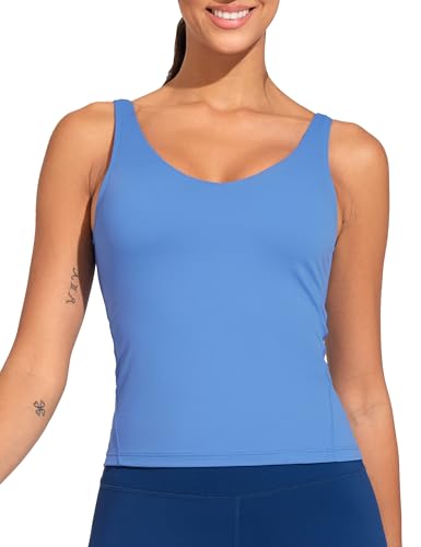 Image of THE GYM PEOPLE Women's Longline Sports Bra Wirefree Padded Workout Yoga Tank Top