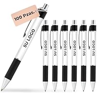 Cimpress Bolígrafo Personalizado con Tinta Negra, 100 Unidades,