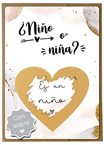 Joli Coon Tarjeta de rascar Es un niño con sobre - Revelacion sexo bebe - Niño o Niña