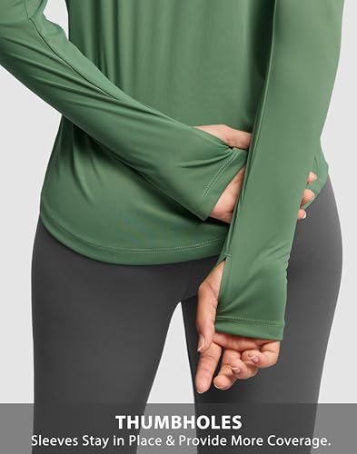 Image of Soothfeel Lightweight Long Sleeve Workout Tops for Women Gym Running Shirts