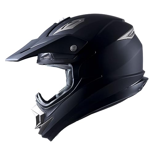 1Storm Adult Motocross Helmet Off Road MX BMX ATV Dirt Bike Mechanic HGXP14B Carbon Fiber Black HGXP14B