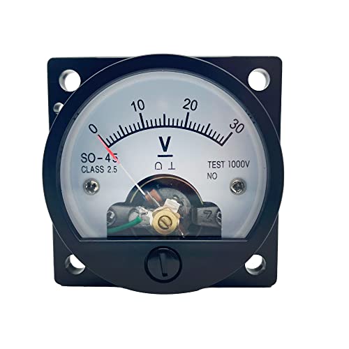 Image of LEPEVNEY Analog Dial Panel Meter Voltmeter Gauge SO-45 Round Current Measuring Ammeter DC 30V