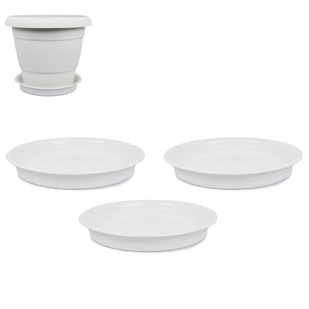 SPYLARKS™ Good Duty Planter Gamla Bottom Plate/Tray/Saucer Base Plate/Drip Tray for Flower Pots-White (6inch) (Pack of 3) (B0B12734DJ) Amazon Price History, Amazon Price Tracker