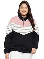 Austivo Womens Cotton Blend High Neck Sweatshirt (6239A_5XL_Black_5XL)