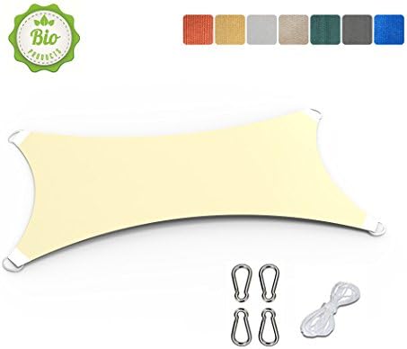 Sun Shade Sails Rectangle 13'x15' Customized Size Available Patio Garden UV Block (ECOLOGICAL MATERIAL) Beige