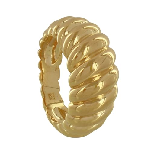 Bague plaqué or torsade bombée Les Poulettes Bijoux pour femme
