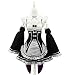 Happylifehere Women Anime Cosplay Costume Lolita Maid Dress with Headband Black with White (L)