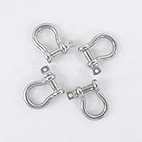 HIGOOD Size 1/4' Anchor Shackle, 316 Stainless Steel Body Material, 316 Stainless Steel Pin...