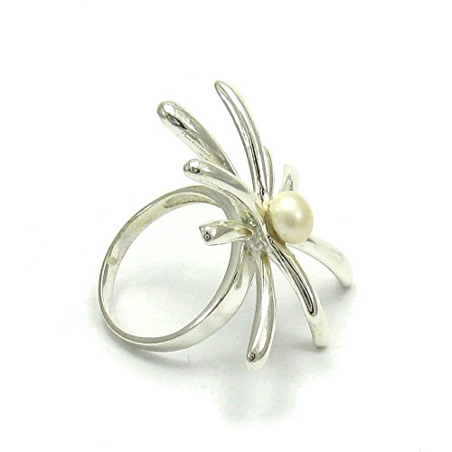 Extravagant Silber Ring mit 6 mm perle 925 Empress jewellery Größe 46-69