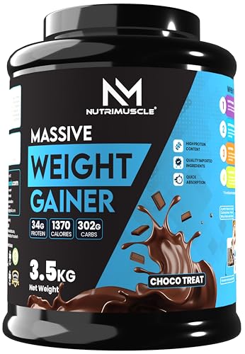 Image of Nutrimuscle Massive Weight Gainer - Choco Treat Flavour | 3.5kg | High Calorie Weight & Mass Gainer for Muscle Growth