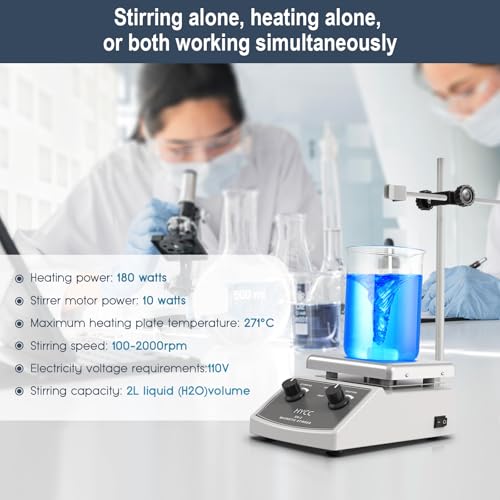 image for HYCC Magnetic Stirrer Hot Plate Max 520℉, 100-2000RPM Hot Plate with