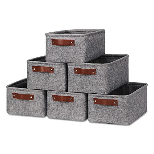 HNZIGE Foldable Fabric Storage Baskets (6pack), Empty Gift Baskets with