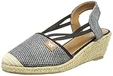 Cierre: Pull-on Mustang 1395-801, Sandalias con cuña Mujer, Negro, 38 EU