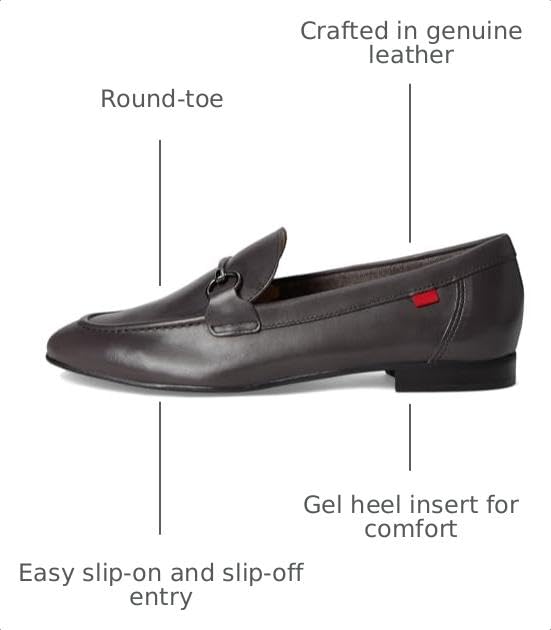 Image of Womens Genuine Leather Comfort Slip On Buckle Dress Loafer