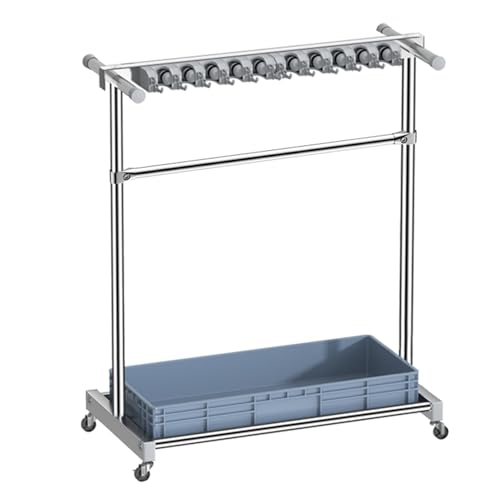 Chariot de rangement autonome pour outils de nettoyage avec égouttoir à serpillère – Rangement sur pied pour la maison, le garage et les fournitures scolaires