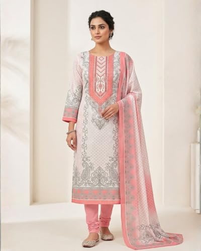 Image of KTI Women Floral Printed Cotton Suit for Women Unstitched - 2.5m Ethnic Salwar Suit Dress Material