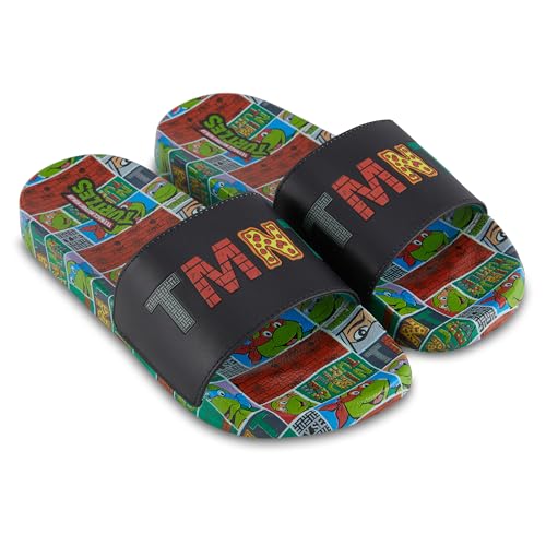 Teenage Mutant Ninja Turtles Mens Slide Sandals - TMNT Shoes - Michaelangelo, Raphael, Donatello, and Leonardo Slides
