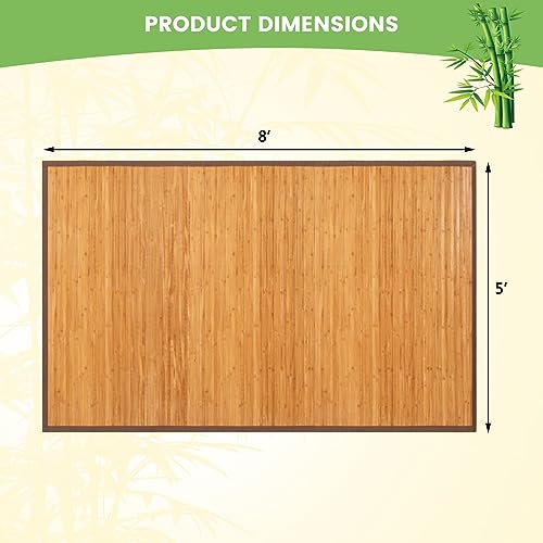 Tapete de Bambú Giantex 5’ x 8’ con Antideslizante miniatura 3