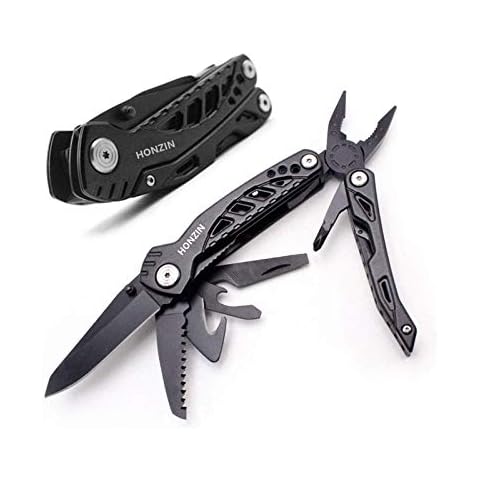 HONZIN Multi Tool Pliers Set,Foldable Pliers Stainless Steel Multitool with Nylon Pouch Ideal Pocket Tool for Outdoor Cover