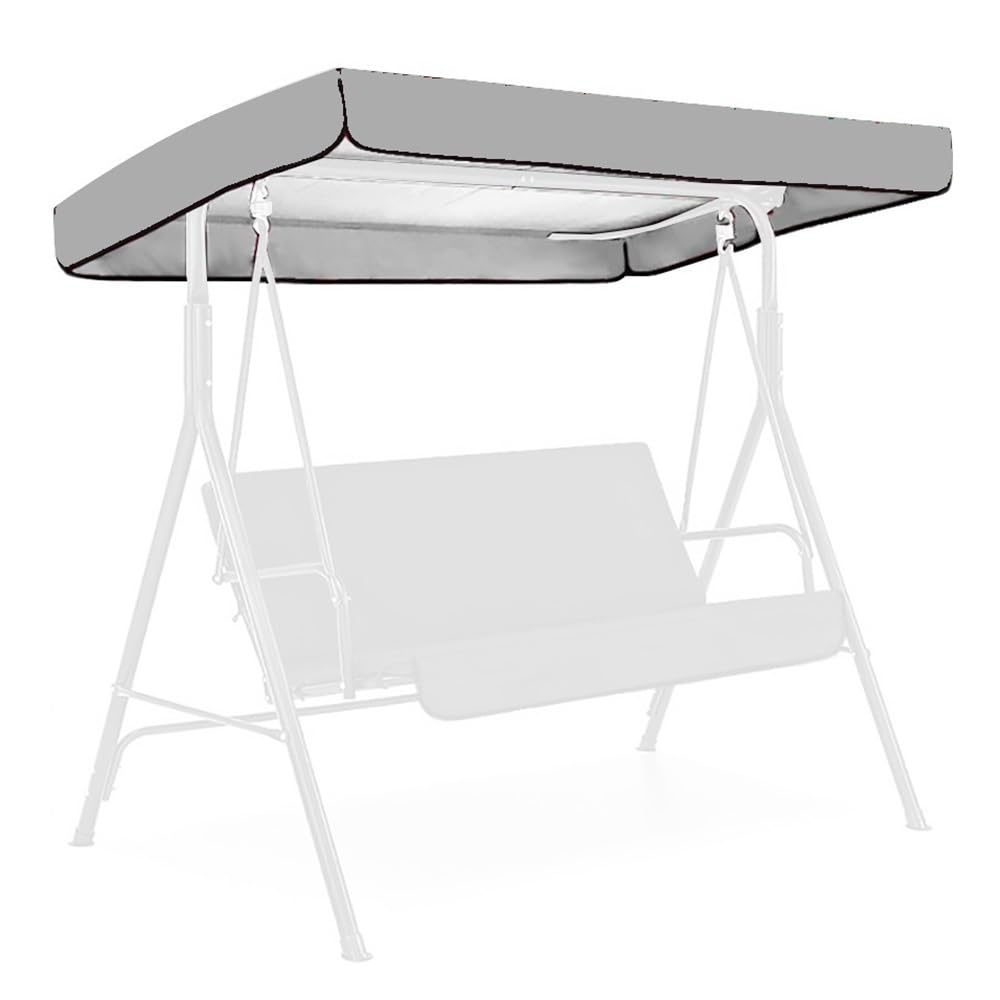 Tettuccio Parasole per Dondolo Hollywood di Ricambio 2 3 Posti Telo per Altalena Hollywood Copertura di Ricambio Altalena da Patio 191×120cm/213×122cm(Grey,84x48x9in)