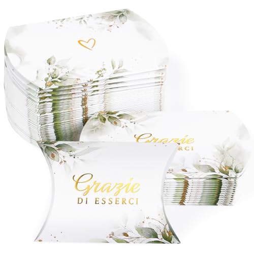 50pz Scatoline Portaconfetti Matrimonio Bomboniere Scatole Grazie di Esserci per Festa Decorazione Matrimonio Nozze Prima Promessa Cresima