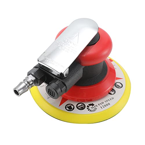 HUIOP Lijadora neumática de 6 pulgadas pulido para pared de coche madera metal 10000 RPM rojo