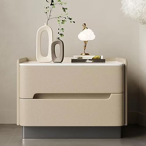 Table de chevet moderne avec rangement de chambre et plateau en faux marbre