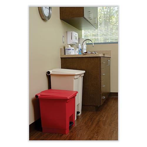 Container con pedal de 8 galones rojo miniatura 4