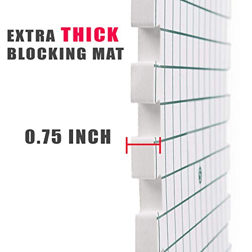 UMIEN Blocking Mats for Knitting [9-Pack] - Extra Thick Blocking Boards with Grids - Suitable for Needlepoint Or Crochet - Included Storage Bag & 100 T-Pins - Thumbnail 5