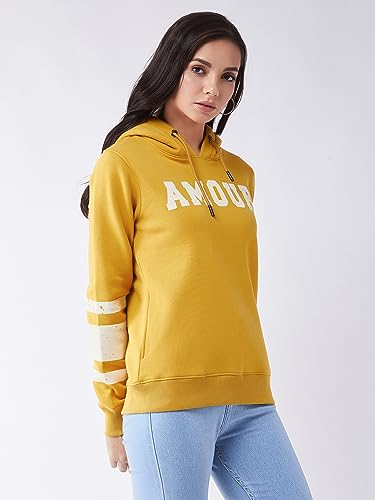 Image of Modeve Women Printed Hooded Sweatshirt for Winter