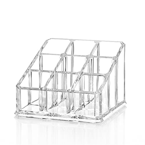 Soportes para joyas Caja de almacenamiento de lápiz labial de lápiz labial de 9 cuadrículas Caja de almacenamiento cosmético Caja de almacenamiento transparente Organizador cosmético acrílico Torres p