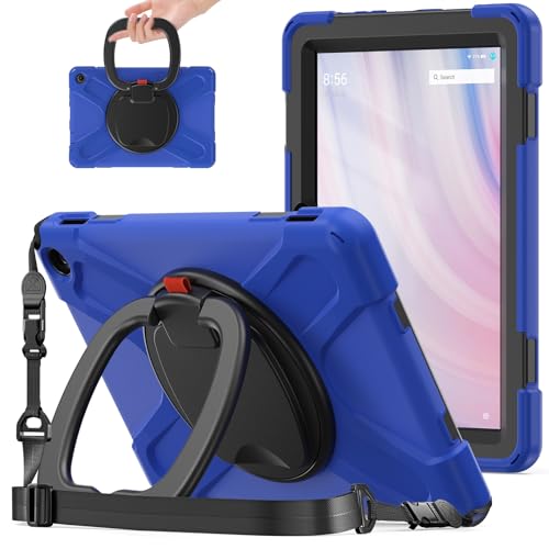 ^ubgP[XJo[ Kindle Fire HD 10 ^ubg (13 2023) ΉP[XAϋv TPU ϏՌLbYP[XA360x]@\ObvuPbg+V_[XgbvJo[(Blue)